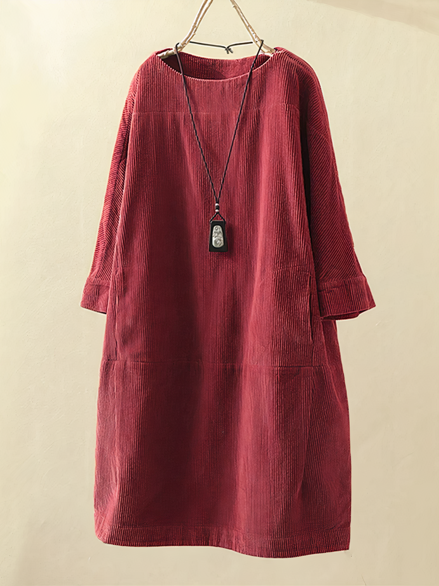 Mara Boutique Loose and Corduroy Dress Chic Silhouette Collection