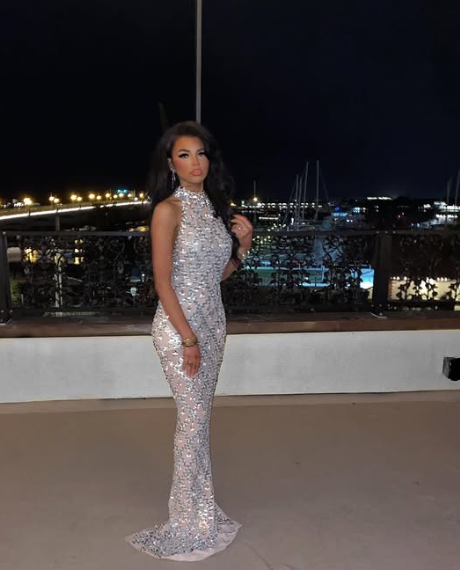 Unique Sequins Mermaid Sleeveless Evening Dress Silver Long Prom Dress Y8271 - View 2 | VelvetHem