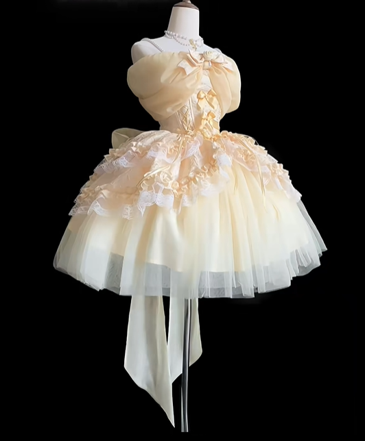 Cute Yellow Spaghetti Straps Short Birthday Outfits Off The Shoulder Graduation Homecoming Dress S651