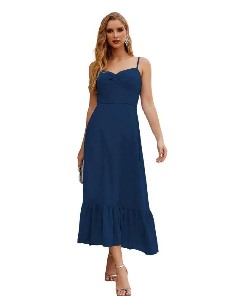 Numbersea Spaghetti Strap Chiffon Bridesmaid Dress Ankle Length Formal A Line Cocktail Party Homecoming Dress for Juniors SEA28028 by numbersea