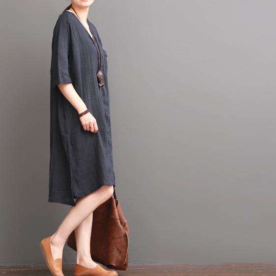 Navy plus size dress summer cotton dresses