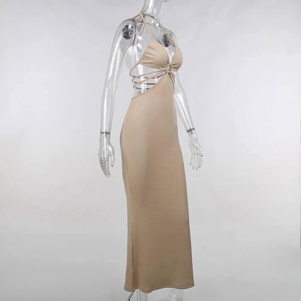 Graceful Backless Club Party Sleeveless Maxi Cut Out Dresses