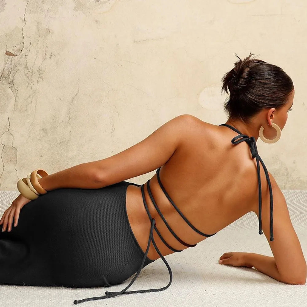 Graceful Backless Club Party Sleeveless Maxi Cut Out Dresses