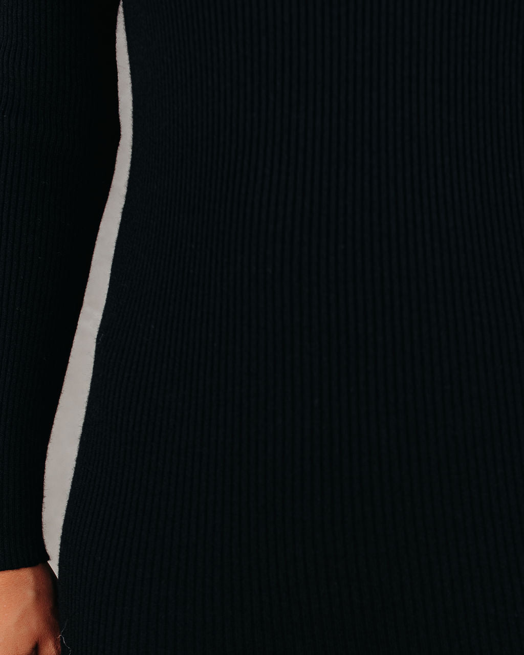 Newtown Mock Neck Knit Midi Dress Black