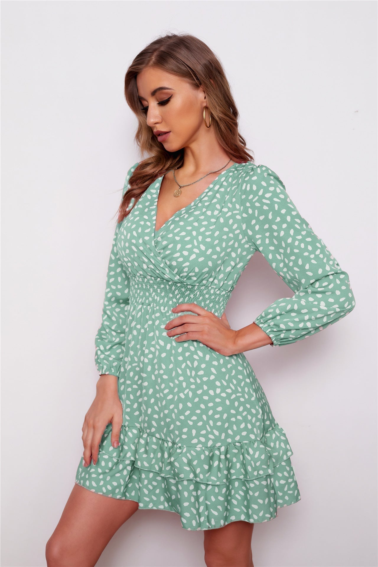 Cassy Metallic Detailed Mini Dress Teal FINAL