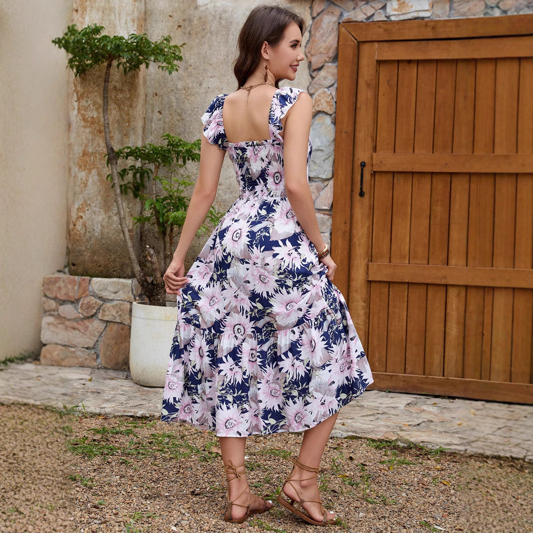 Fabiana Premium Women's Floral Ruffle Maxi Dress Boutique Collection