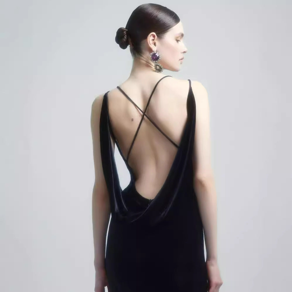 3D Floral Backless Satin Prom Dress - Fashionpara