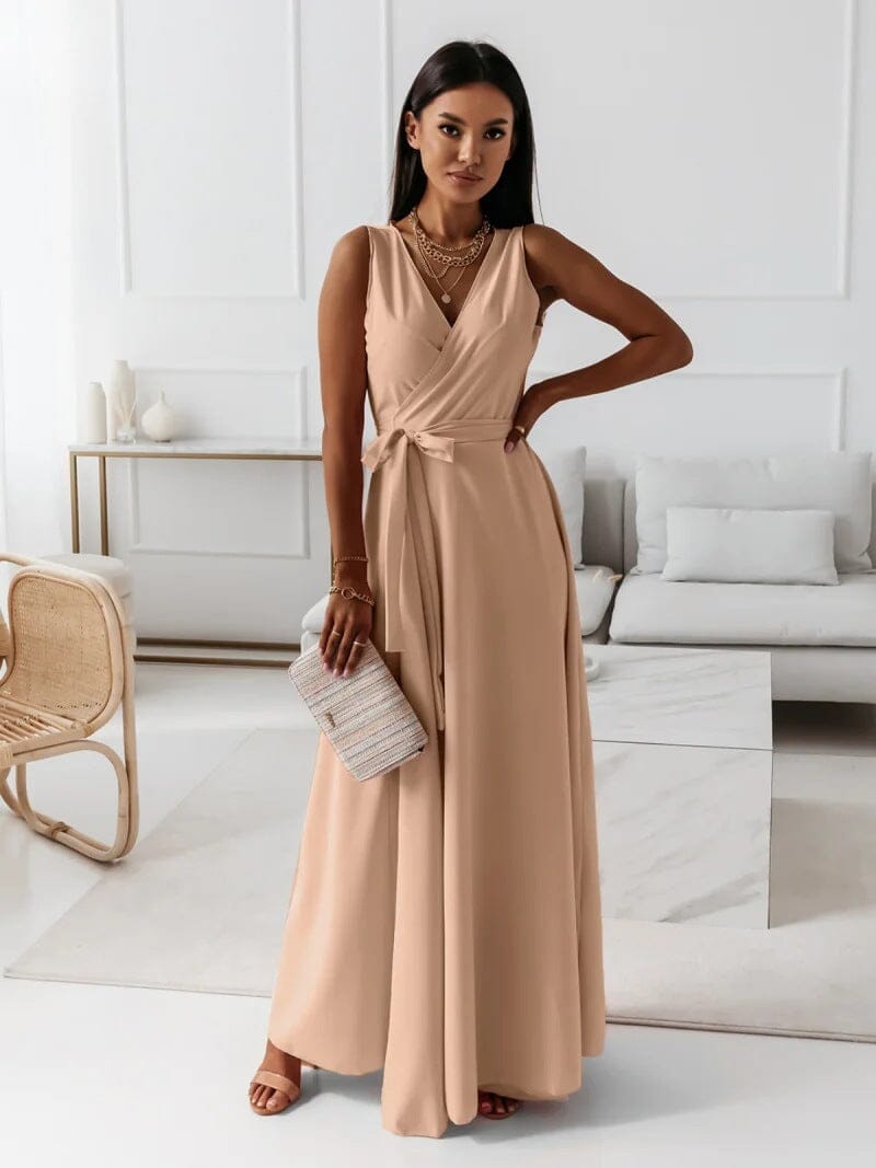 Fernanda Boutique Dress Women's V Neck Maxi Chic Silhouette Collection