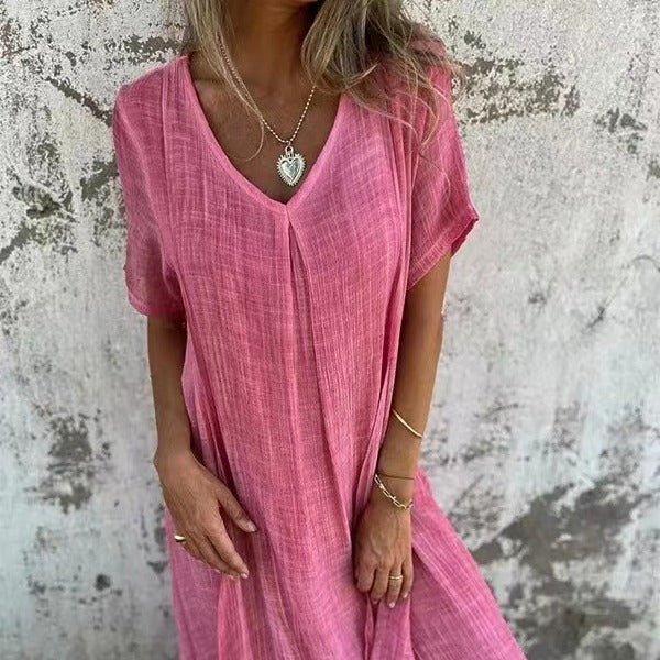 Inés Exclusive Loose V Neck Dress Premium Wardrobe Essential