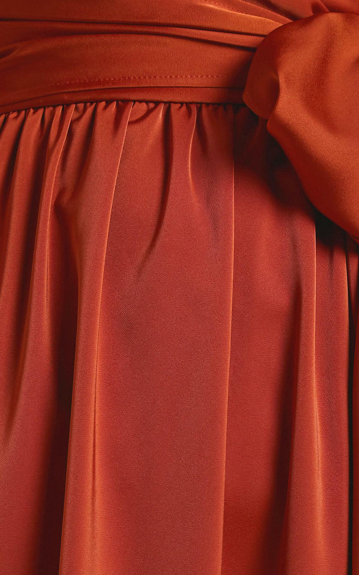 Limelight Satin High Low Maxi Dress Camel