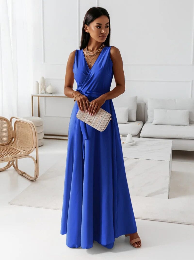 Fernanda Boutique Dress Women's V Neck Maxi Chic Silhouette Collection