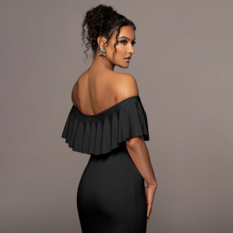 Dressed Strapless Gown Black