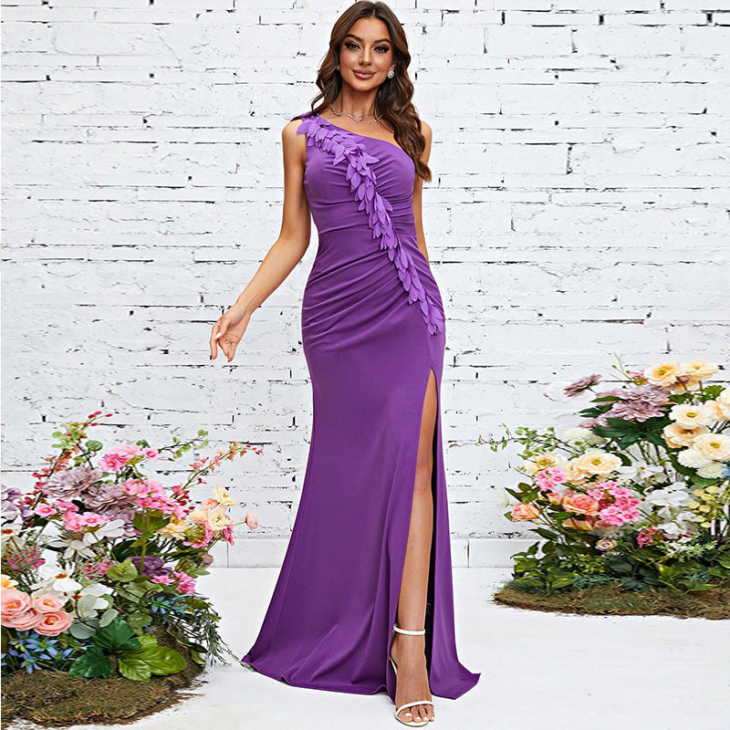 Evening Dress Evening Dress One Shoulder Slim Evening Dinner Party Dress Wedding Dress - Fashionpara
