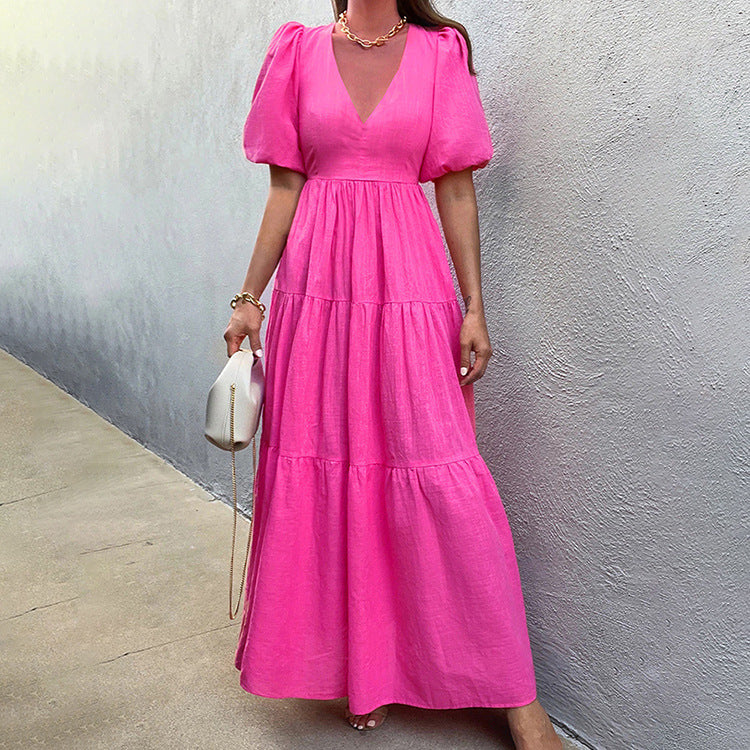 Follow My Lead Tiered Maxi Dress Baby Pink