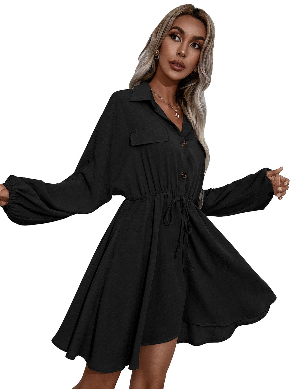 Remy Cotton Pocketed Shirt Dress Ink FINAL
