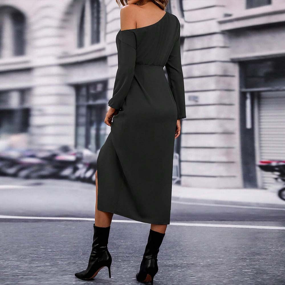 Elegant Intellectual Dress Adult Lady Like Woman High Sense Midi Dress
