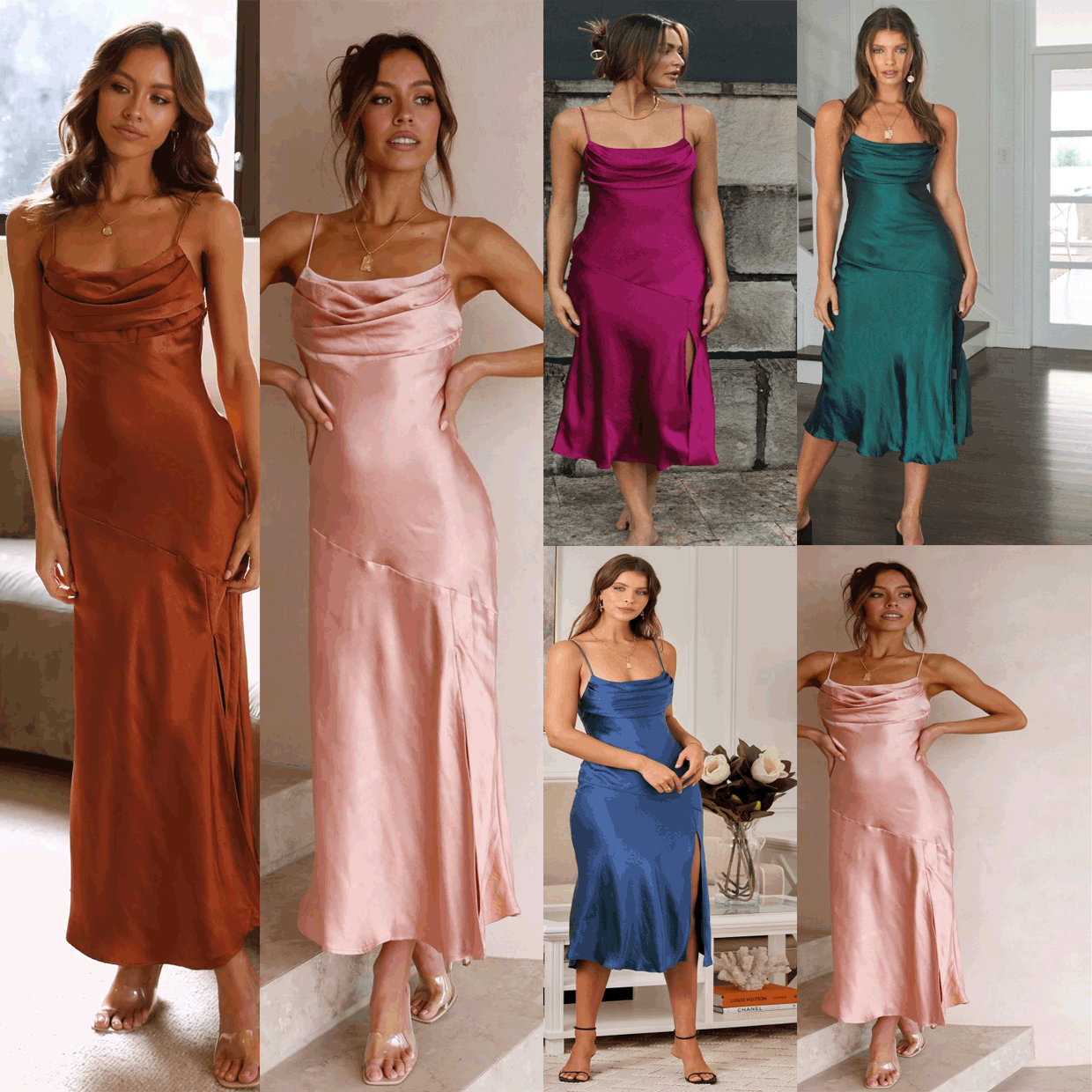Lady Young Back Self Tie Slit Strap Dress