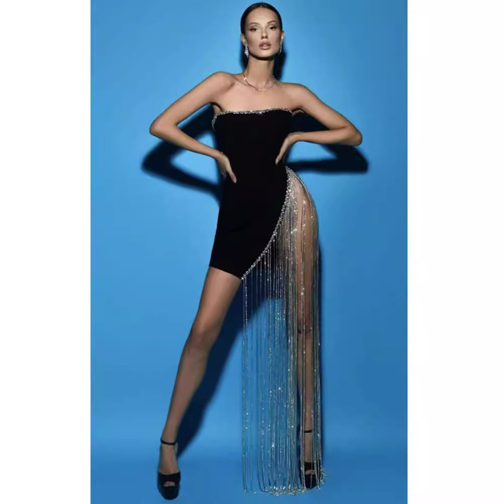 Sexy Strapless Slit Bandage Mini Prom Dress - Fashionpara