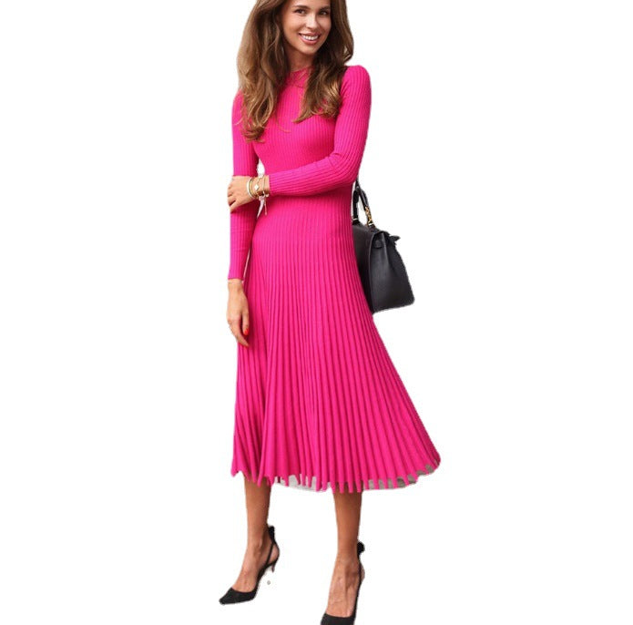 Laurie Pleated Cutout Midi Dress Magenta