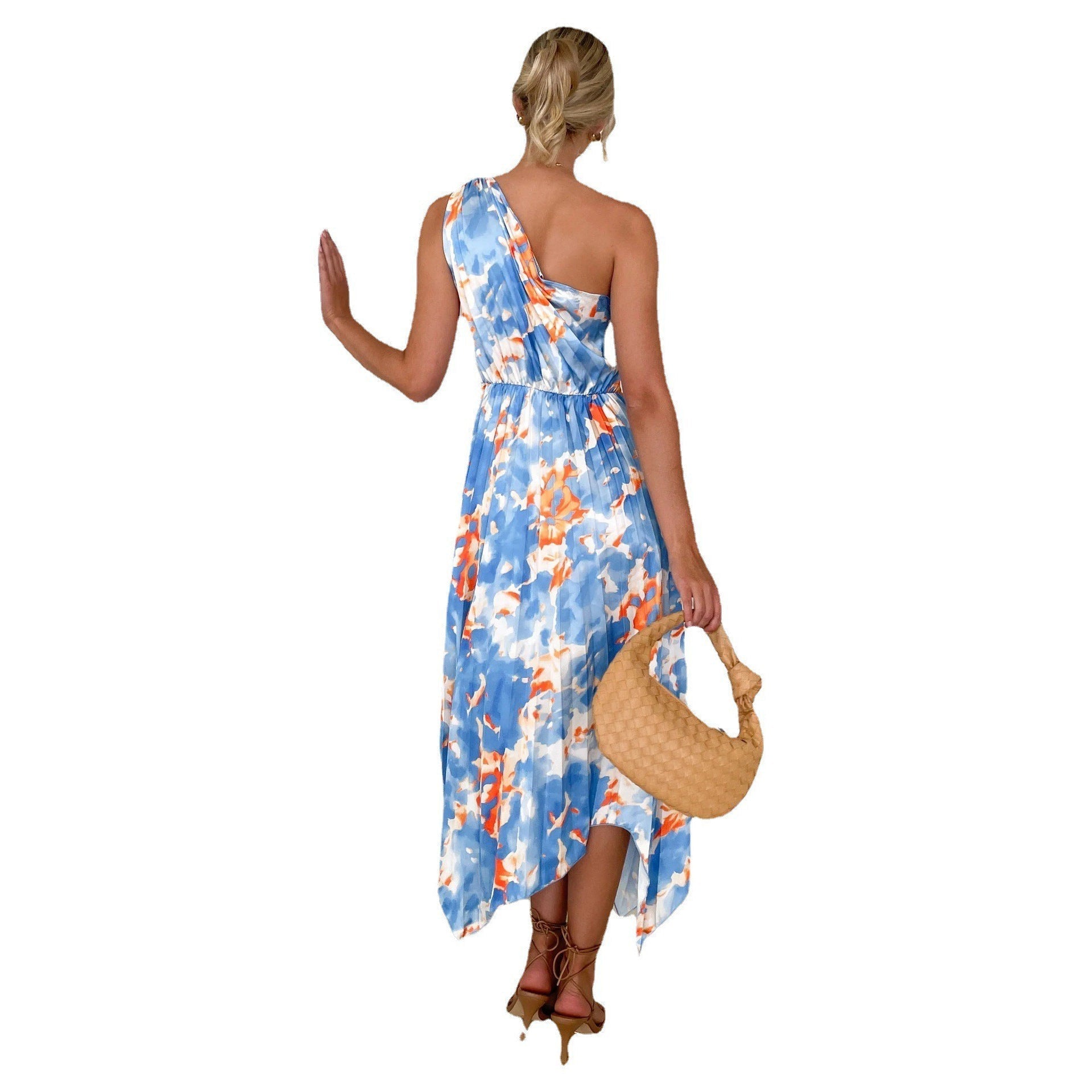 Tatiana Timeless Women's Asymmetrical Evening Dress with Floral Design and Waist Belt Wear Edit