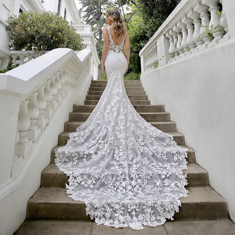 Slim Tail Wedding Dress - Fashionpara