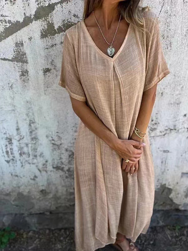Inés Exclusive Loose V Neck Dress Premium Wardrobe Essential