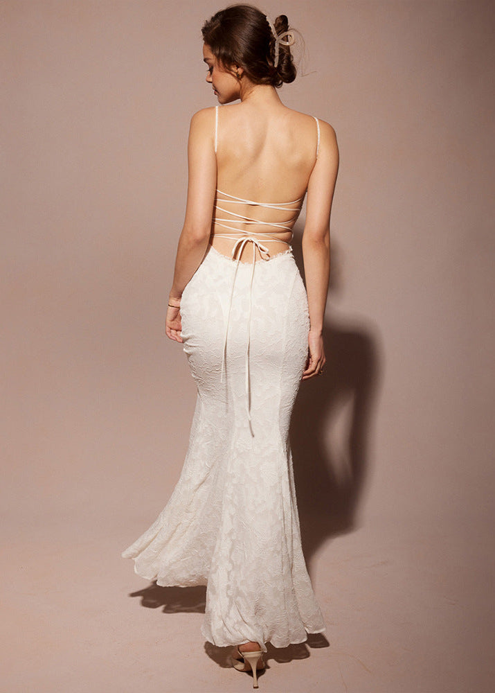 Seraphina Lace Back Satin Maxi Dress