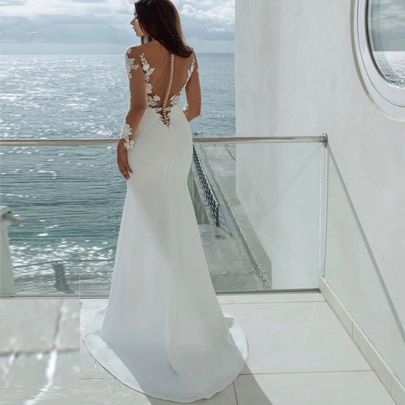 Off-Shoulder Princess Tail Wedding Dress - Fashionpara