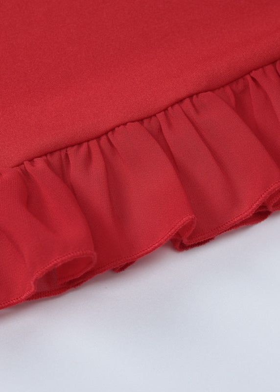 Bella Rouge Ruffled Tie Strap Mini Dress