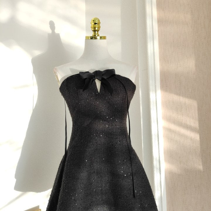 Sexy A-Line Halter Black Holiday Dress Travel Vacation Dresses Short Birthday Dress - View 3 | FashionDia
