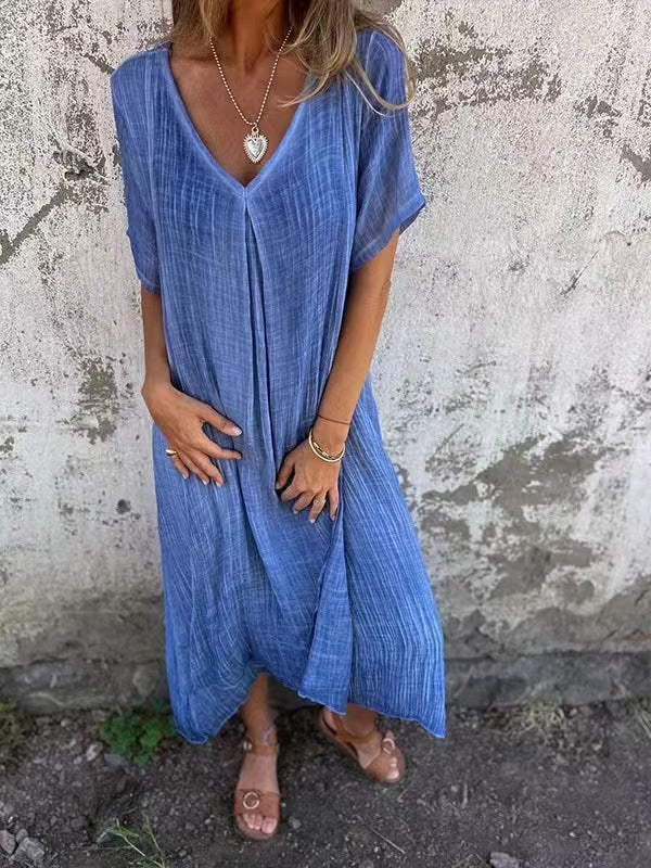 Inés Exclusive Loose V Neck Dress Premium Wardrobe Essential