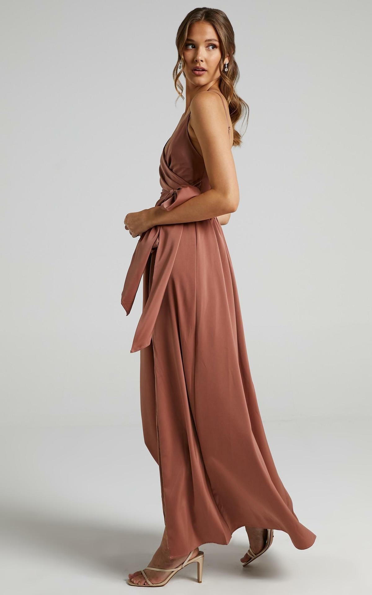 Limelight Satin High Low Maxi Dress Mauve