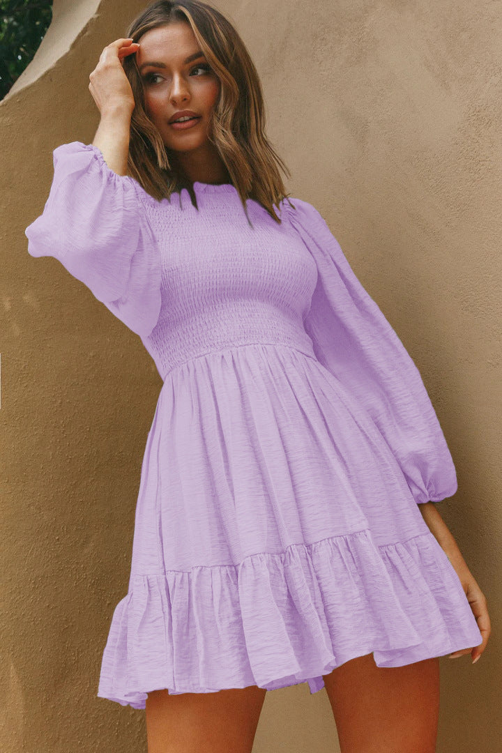 Zyna Satin Shirred Dress Rose