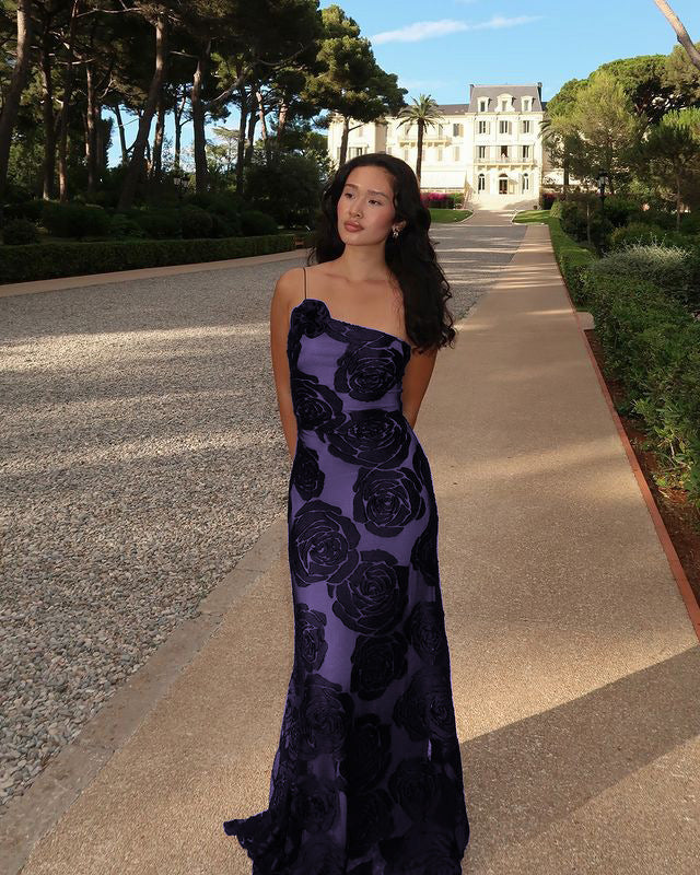 Milagros Exclusive Women's Evening Dress with Floral Appliqu��s Wear Edit