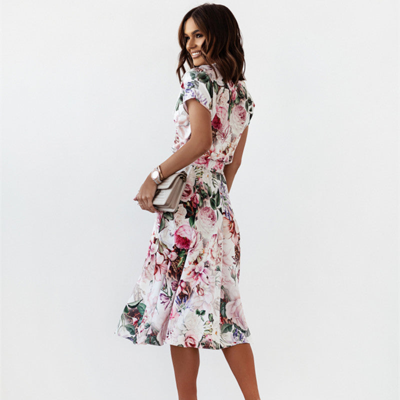 Wanda Exclusive Women's Floral Midi Wrap Dress Premium Wardrobe Essential