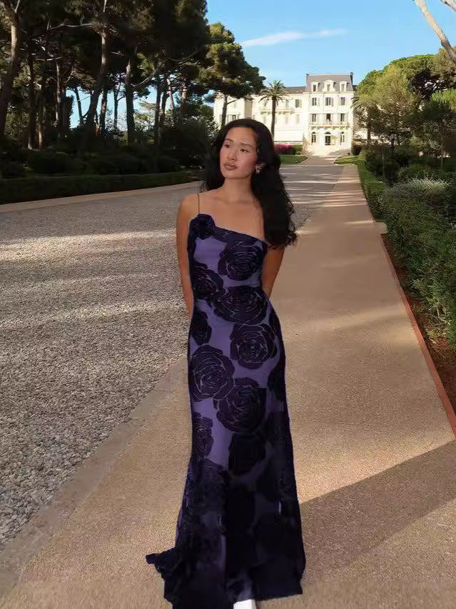 Milagros Exclusive Women's Evening Dress with Floral Appliqu��s Wear Edit