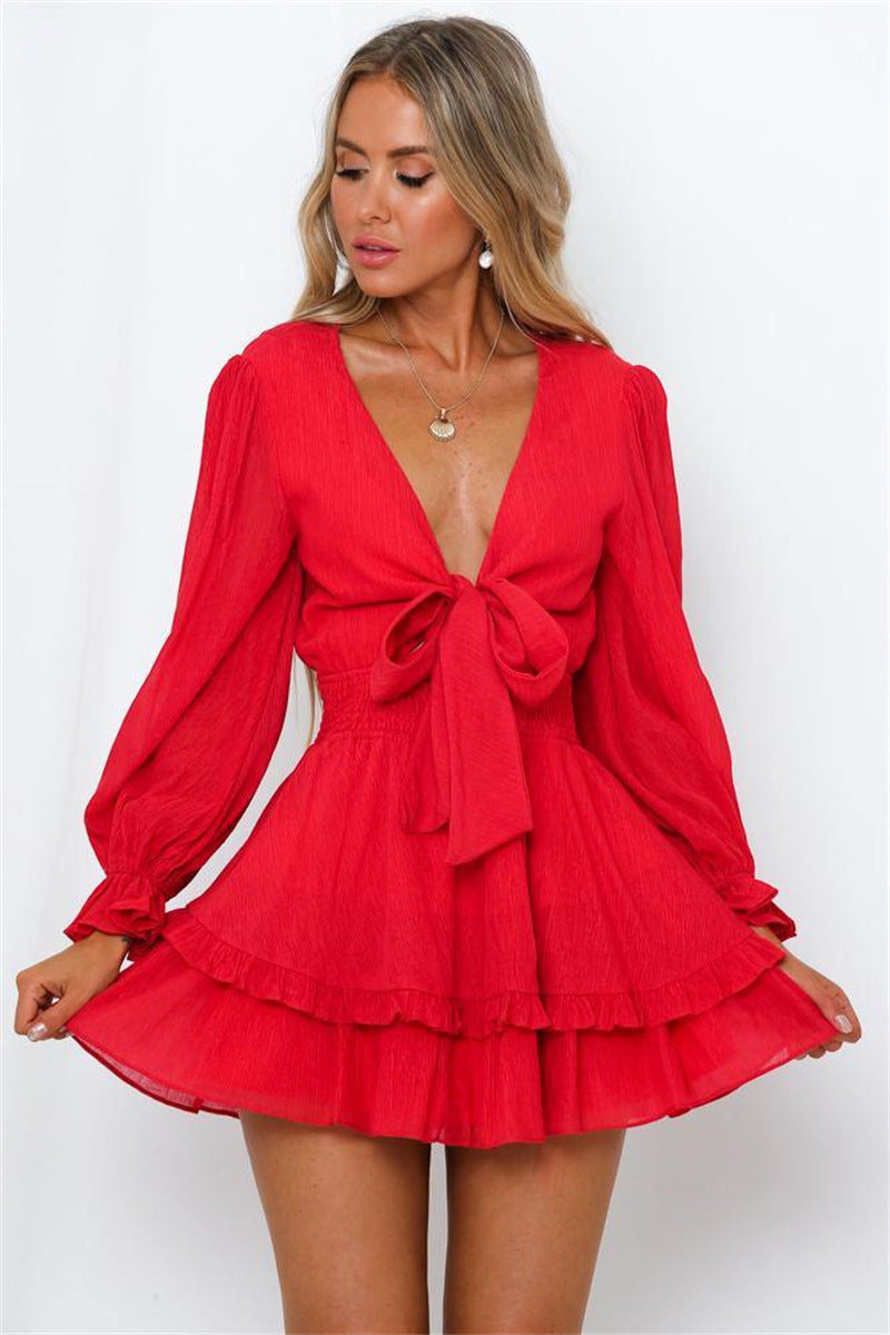 Hot In Here Pleated Chiffon Dress Red FINAL