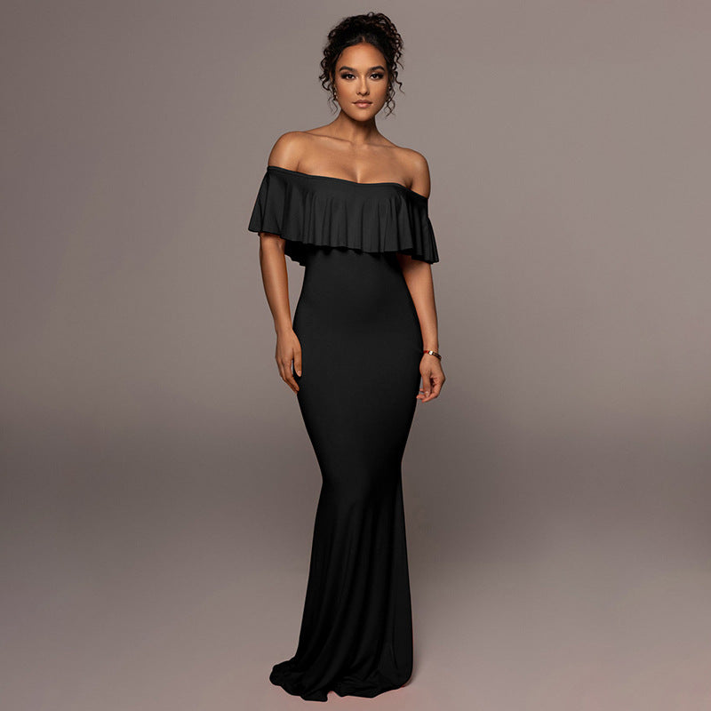 Dressed Strapless Gown Black