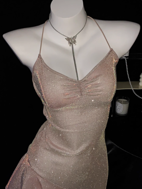 Sexy Pink Straps Ruffles Short Party Dress Cocktail Dress Formal Homecoming Dress - View 4 | FashionDia