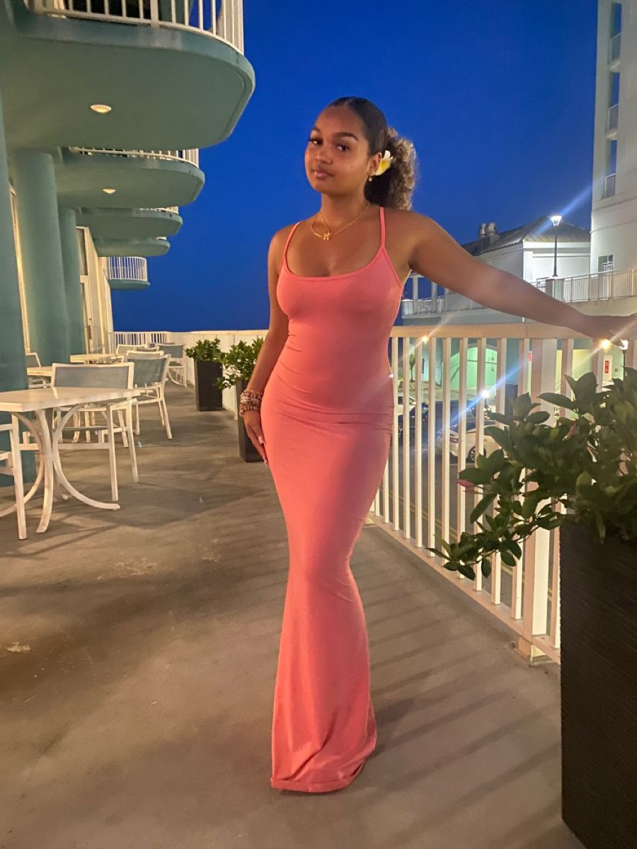 Sexy Pink Tight Evening Dress For Black Girls
