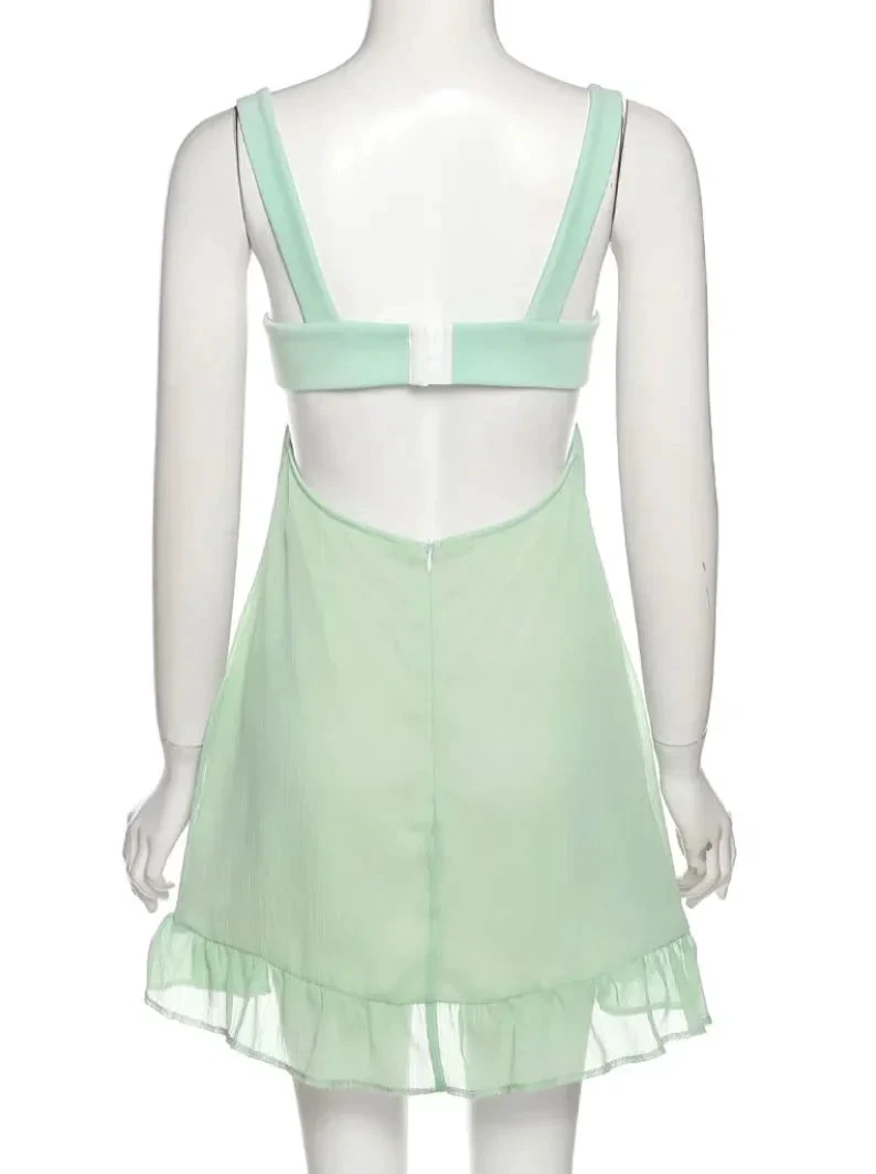 Green A-line Mini Homecoming Dress Backless Party Dress (ZD11987)