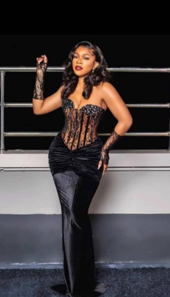 Vintage Black Mermaid Evening Dress Black Dinner Dress Y6679 - View 2 | VelvetHem