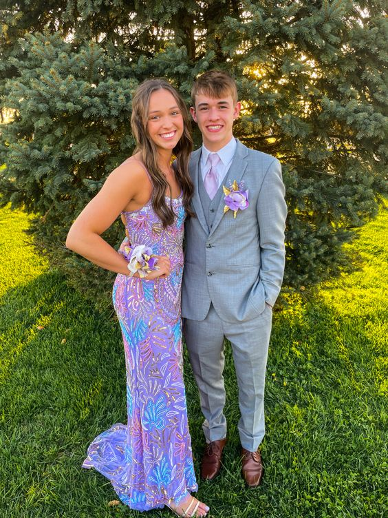 Stunning Mermaid Prom Dress,New Style Purple Prom Gown