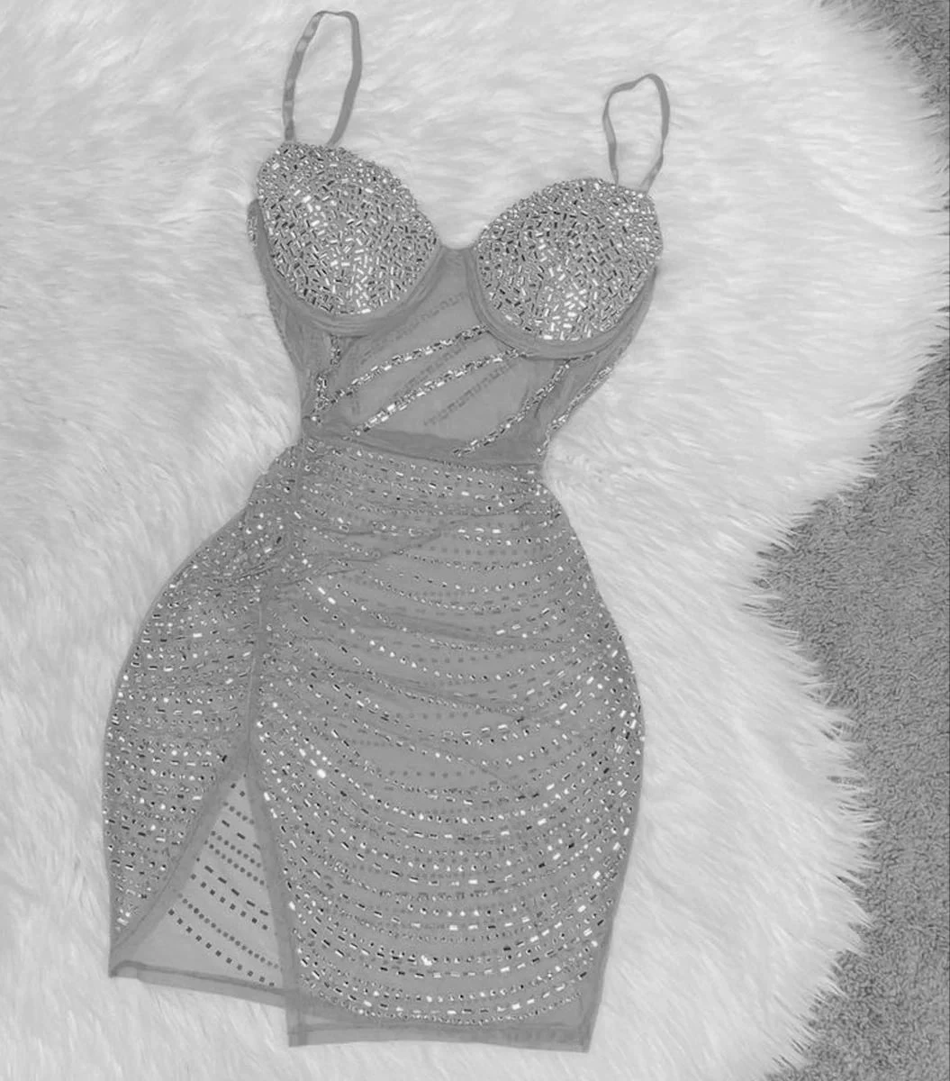 Sexy See-through Silver Homecoming Dress Short Homecoming Dress Silver Club Dress Y2087 by simplepromdress