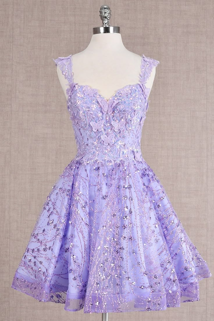 Pretty Gold Lace Butterfly Appliques Short Homecoming Dress Formal 20th Birthday Party Dress - View 6 | FashionDia