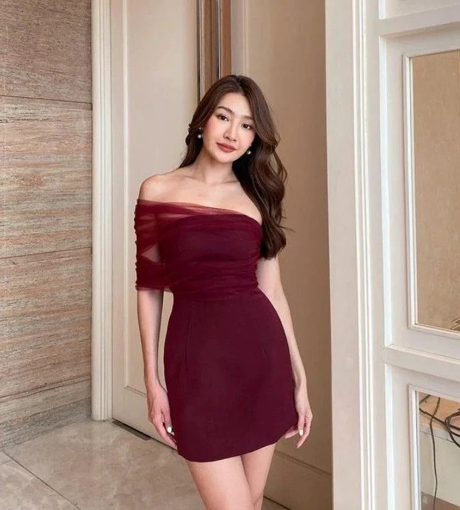 Chic Burgundy Homecoming Dress Sexy Party Dress Y2544 by simplepromdress