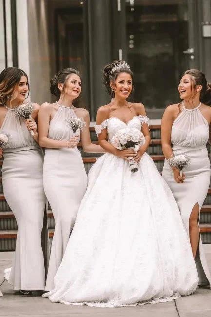 Off The Shoulder A-Line White Wedding Dress Romantic Bridal Gowns (ZD15705)