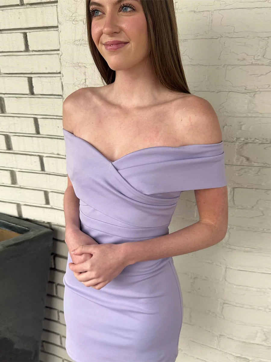 Off Shoulders Bodycon Short Homecoming Dress