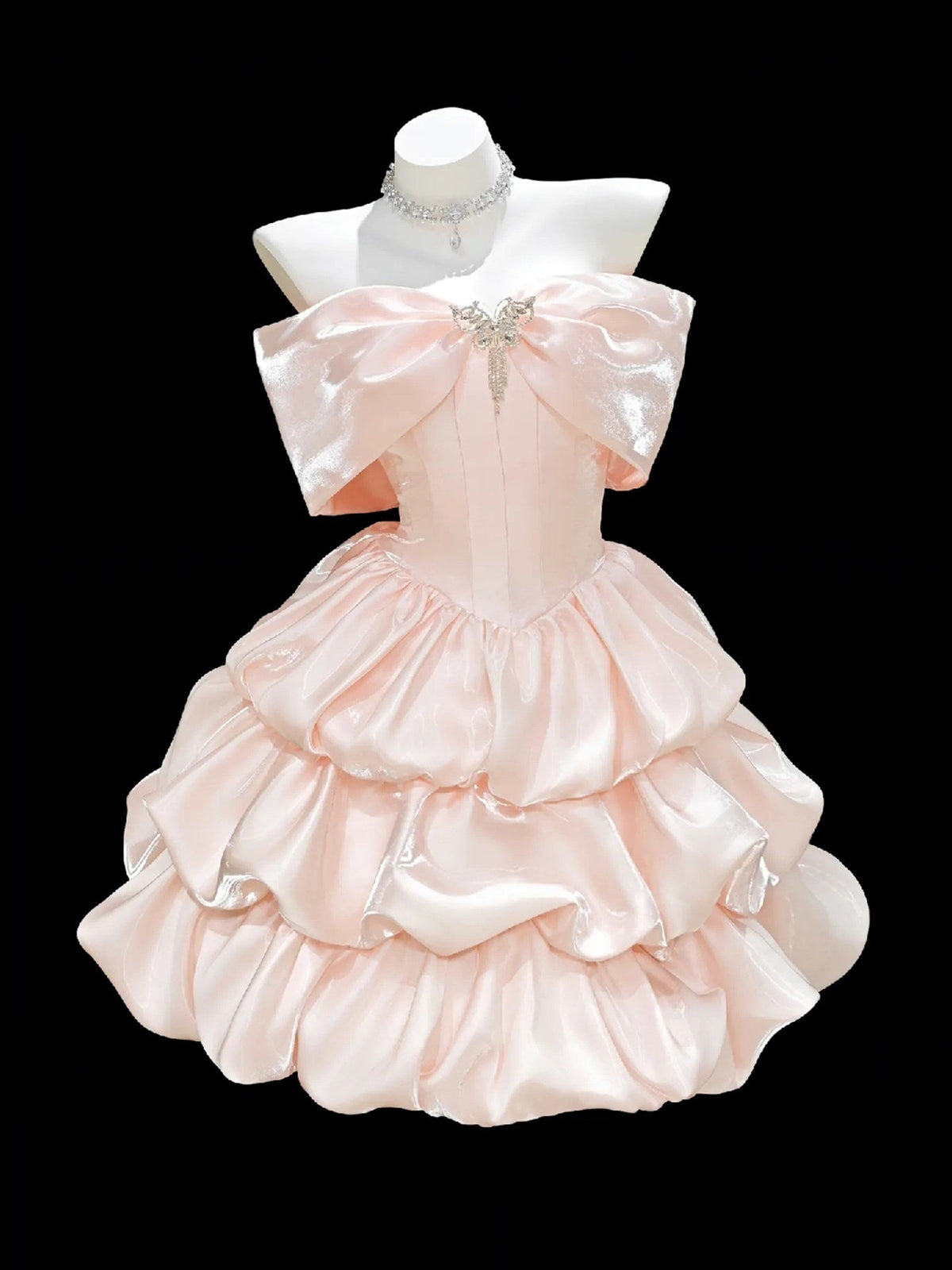 Off-the-Shoulder Pink Short Birthday Dress Ruffled A-Line Homecoming Dress