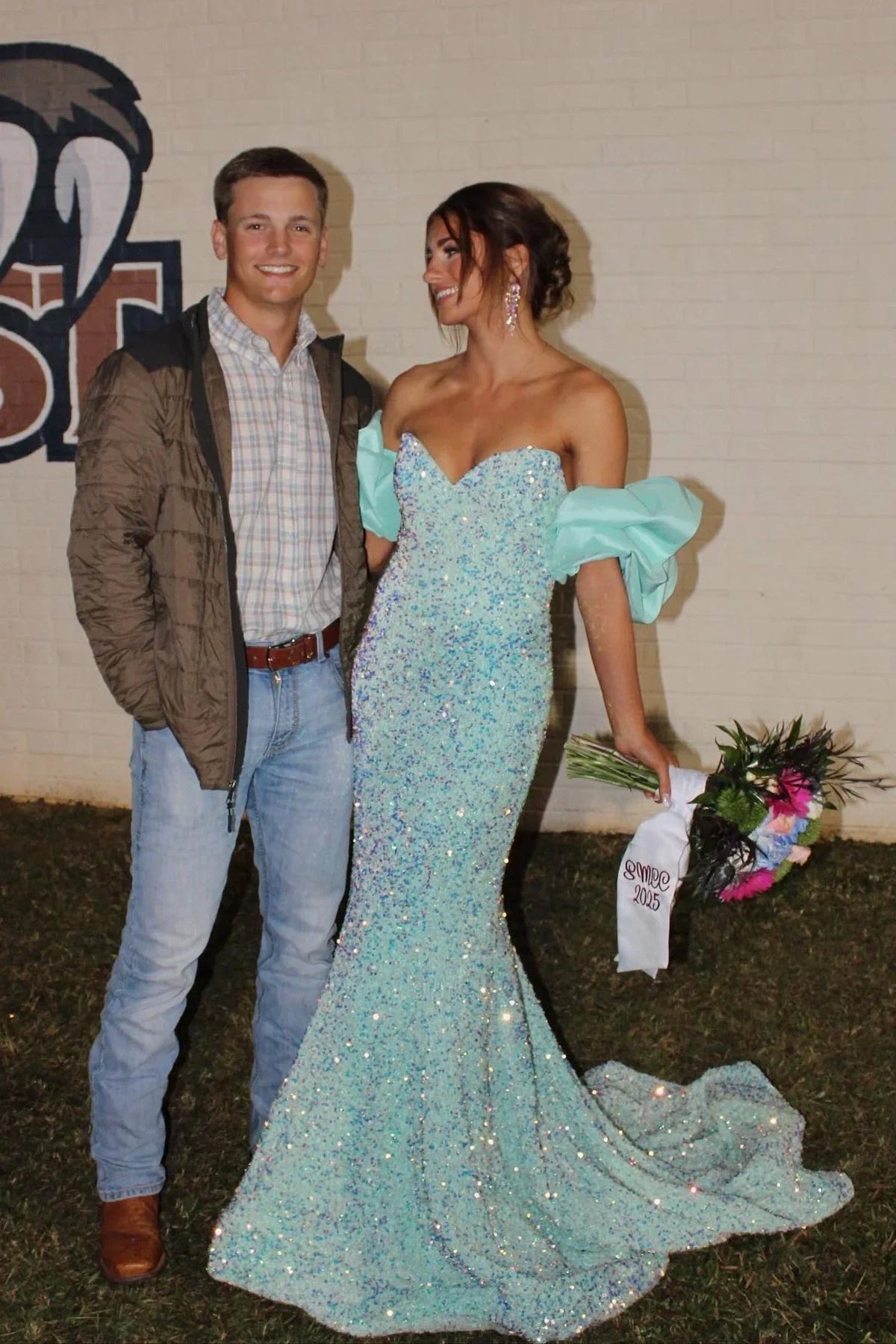 Off-the-Shoulder Sequin Mermaid Prom Dress Sexy Evening Dress